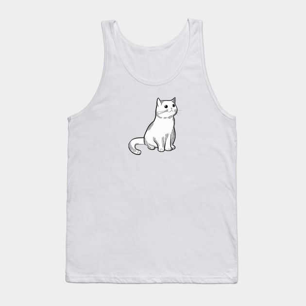 Monochromatic kitty Tank Top by stkUA